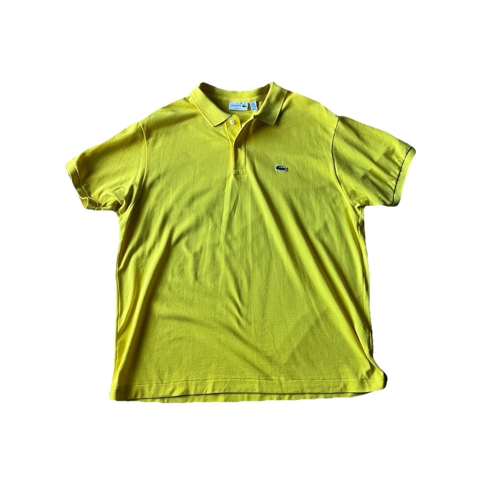 Lacoste Men's Polo Shirt Short Sleeve Sz 8 (3XL) 100% Cotton Yellow Classic Fit